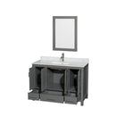 Sheffield 48" Free Standing Single Basin Vanity Set with Hardwood Cabinet, Marble Vanity Top, and Framed Mirror - image 5