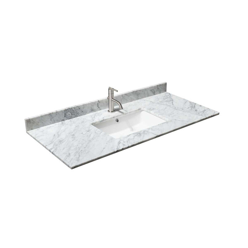 Sheffield 48" Free Standing Single Basin Vanity Set with Hardwood Cabinet, Marble Vanity Top, and Framed Mirror - image 6