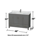 Sheffield 48" Free Standing Single Basin Vanity Set with Hardwood Cabinet, Marble Vanity Top, and Framed Mirror - image 8