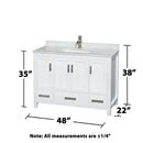 Sheffield 48" Free Standing Single Basin Vanity Set with Hardwood Cabinet, Marble Vanity Top, and Framed Mirror - image 12