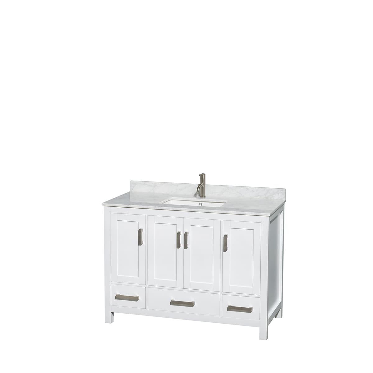 Sheffield 48" Freestanding Single Basin Vanity Set with Hardwood Cabinet, Marble Vanity Top, and Medicine Cabinet