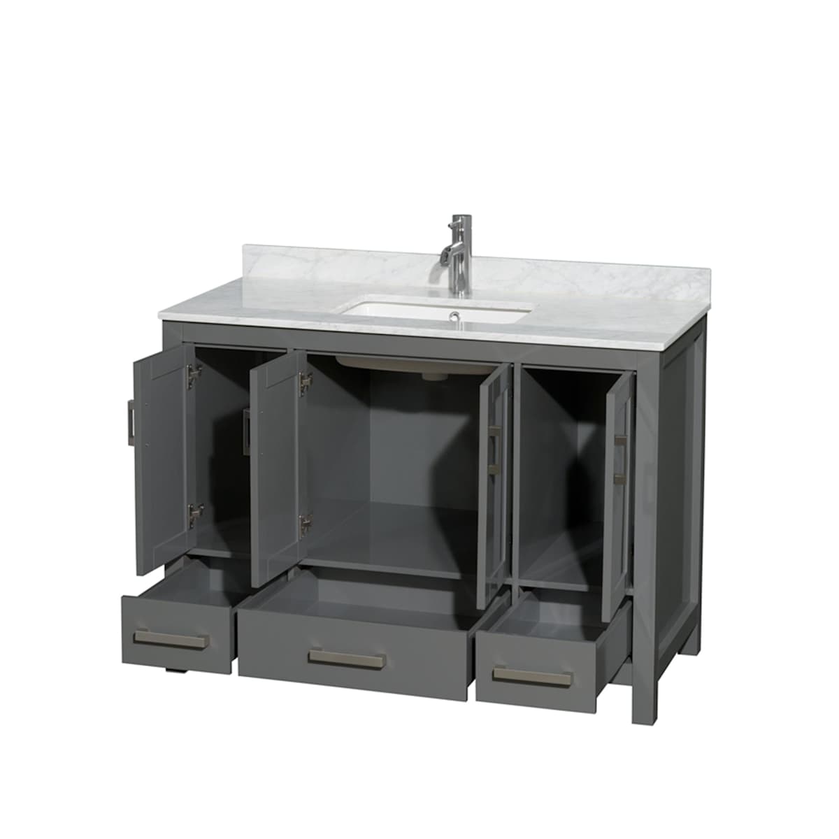 Sheffield 48" Freestanding Single Basin Vanity Set with Hardwood Cabinet and Marble Vanity Top - image 2