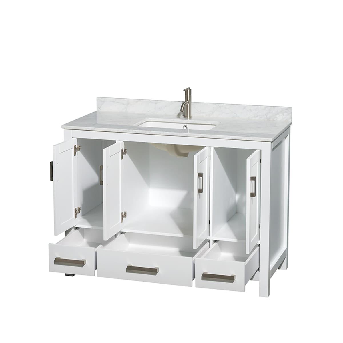 Sheffield 48" Freestanding Single Basin Vanity Set with Hardwood Cabinet and Marble Vanity Top - image 5