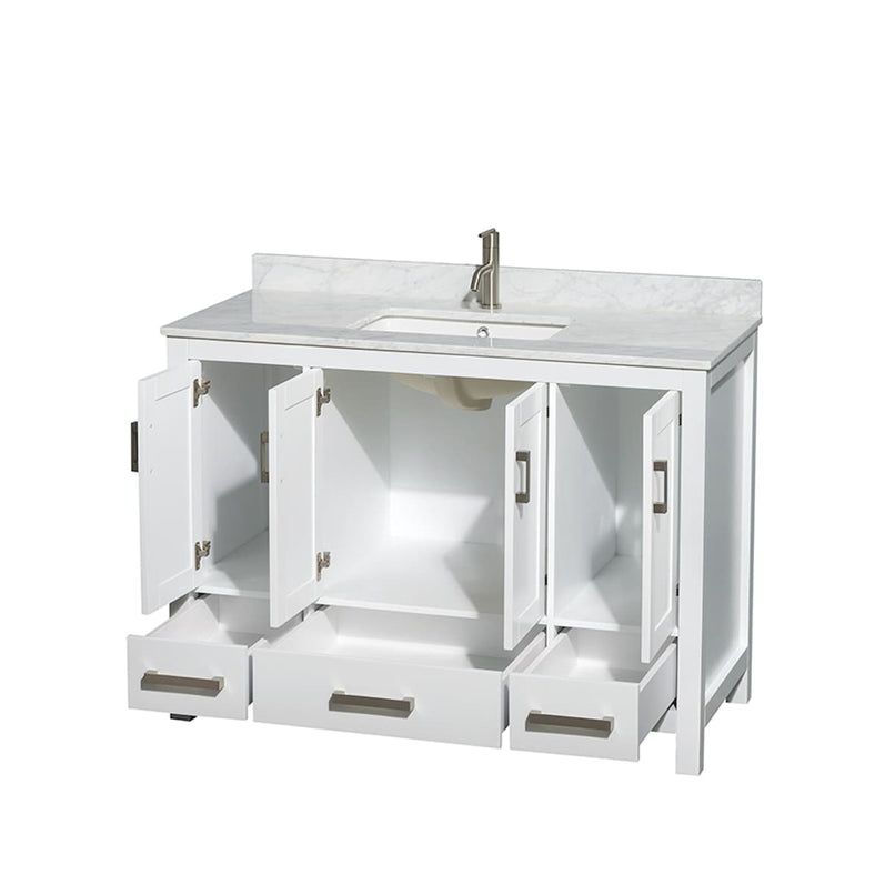 Sheffield 48" Freestanding Single Basin Vanity Set with Hardwood Cabinet and Marble Vanity Top - image 5