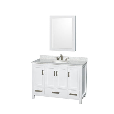 Sheffield 48" Freestanding Single Basin Vanity Set with Hardwood Cabinet, Marble Vanity Top, and Medicine Cabinet - image 1