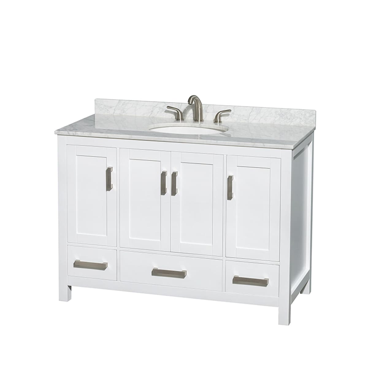 Sheffield 48" Free Standing Single Basin Vanity Set with Cabinet and Marble Vanity Top