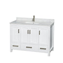 Sheffield 48" Freestanding Single Basin Vanity Set with Hardwood Cabinet and Marble Vanity Top - image 1
