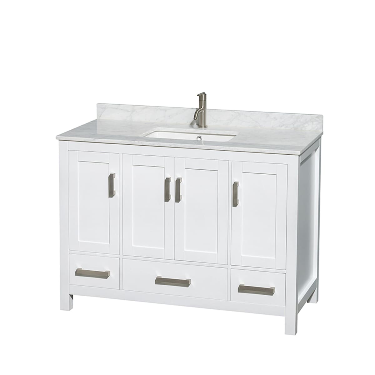 Sheffield 48" Freestanding Single Basin Vanity Set with Hardwood Cabinet and Marble Vanity Top