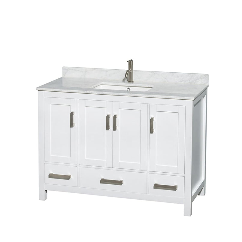 Sheffield 48" Freestanding Single Basin Vanity Set with Hardwood Cabinet and Marble Vanity Top - image 1