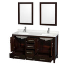 Sheffield 60" Free Standing Double Basin Vanity Set with Cabinet, Quartz Vanity Top, and Framed Mirror - image 2
