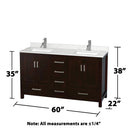 Sheffield 60" Free Standing Double Basin Vanity Set with Cabinet, Quartz Vanity Top, and Framed Mirror - image 6