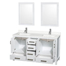 Sheffield 60" Free Standing Double Basin Vanity Set with Cabinet, Quartz Vanity Top, and Framed Mirror - image 11