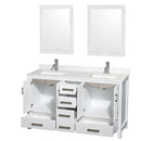 Sheffield 60" Free Standing Double Basin Vanity Set with Cabinet, Quartz Vanity Top, and Framed Mirror - image 12