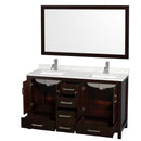 Sheffield 60" Free Standing Double Basin Vanity Set with Cabinet, Quartz Vanity Top, and Framed Mirror - image 2