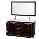 Sheffield 60" Free Standing Double Basin Vanity Set with Cabinet, Quartz Vanity Top, and Framed Mirror - image 11