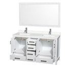 Sheffield 60" Free Standing Double Basin Vanity Set with Cabinet, Quartz Vanity Top, and Framed Mirror - image 12