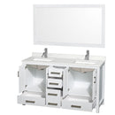 Sheffield 60" Free Standing Double Basin Vanity Set with Cabinet, Quartz Vanity Top, and Framed Mirror - image 13