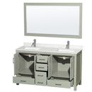Sheffield 60" Free Standing Double Basin Vanity Set with Cabinet, Quartz Vanity Top, and Framed Mirror - image 15