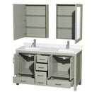 Sheffield 60" Free Standing Double Basin Vanity Set with Cabinet, Quartz Vanity Top, and Medicine Cabinet - image 15