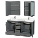 Sheffield 60" Free Standing Double Basin Vanity Set with Cabinet, Quartz Vanity Top, and Medicine Cabinet - image 16