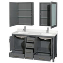 Sheffield 60" Free Standing Double Basin Vanity Set with Cabinet, Quartz Vanity Top, and Medicine Cabinet - image 17