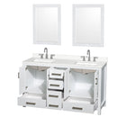 Sheffield 60" Free Standing Double Basin Vanity Set with Cabinet, Quartz Vanity Top, and Framed Mirror - image 10