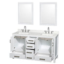 Sheffield 60" Free Standing Double Basin Vanity Set with Cabinet, Quartz Vanity Top, and Framed Mirror - image 11