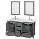 Sheffield 60" Free Standing Double Basin Vanity Set with Cabinet, Quartz Vanity Top, and Framed Mirror - image 13