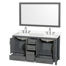 Sheffield 60" Free Standing Double Basin Vanity Set with Cabinet, Quartz Vanity Top, and Framed Mirror - image 16