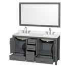 Sheffield 60" Free Standing Double Basin Vanity Set with Cabinet, Quartz Vanity Top, and Framed Mirror - image 17
