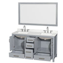 Sheffield 60" Free Standing Double Basin Vanity Set with Cabinet, Quartz Vanity Top, and Framed Mirror - image 19