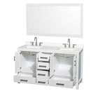Sheffield 60" Free Standing Double Basin Vanity Set with Cabinet, Quartz Vanity Top, and Framed Mirror - image 12