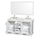 Sheffield 60" Free Standing Double Basin Vanity Set with Cabinet, Quartz Vanity Top, and Framed Mirror - image 13