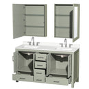 Sheffield 60" Free Standing Double Basin Vanity Set with Cabinet, Quartz Vanity Top, and Medicine Cabinet - image 13