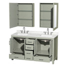 Sheffield 60" Free Standing Double Basin Vanity Set with Cabinet, Quartz Vanity Top, and Medicine Cabinet - image 14