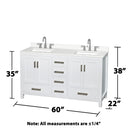 Sheffield 60" Free Standing Double Basin Vanity Set with Cabinet and Quartz Vanity Top - image 5