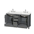 Sheffield 60" Free Standing Double Basin Vanity Set with Cabinet and Quartz Vanity Top - image 10