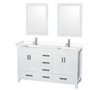 Sheffield 60" Free Standing Double Basin Vanity Set with Cabinet, Cultured Marble Vanity Top, and Framed Mirrors - image 7