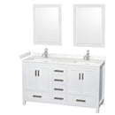 Sheffield 60" Free Standing Double Basin Vanity Set with Cabinet, Cultured Marble Vanity Top, and Framed Mirrors - image 8