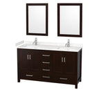 Sheffield 60" Free Standing Double Basin Vanity Set with Cabinet, Cultured Marble Vanity Top, and Framed Mirrors - image 15