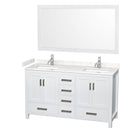 Sheffield 60" Free Standing Double Basin Vanity Set with Cabinet, Cultured Marble Vanity Top, and Framed Mirror - image 8