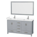 Sheffield 60" Free Standing Double Basin Vanity Set with Cabinet, Cultured Marble Vanity Top, and Framed Mirror - image 12