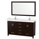Sheffield 60" Free Standing Double Basin Vanity Set with Cabinet, Cultured Marble Vanity Top, and Framed Mirror - image 15
