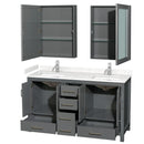 Sheffield 60" Free Standing Double Basin Vanity Set with Cabinet, Cultured Marble Vanity Top, and Medicine Cabinets - image 7
