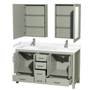 Sheffield 60" Free Standing Double Basin Vanity Set with Cabinet, Cultured Marble Vanity Top, and Medicine Cabinets - image 11