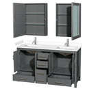 Sheffield 60" Free Standing Double Basin Vanity Set with Cabinet, Cultured Marble Vanity Top, and Medicine Cabinets - image 13