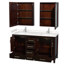 Sheffield 60" Free Standing Double Basin Vanity Set with Cabinet, Cultured Marble Vanity Top, and Medicine Cabinets - image 16