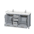 Sheffield 60" Free Standing Double Basin Vanity Set with Cabinet and Cultured Marble Vanity Top - image 2