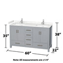 Sheffield 60" Free Standing Double Basin Vanity Set with Cabinet and Cultured Marble Vanity Top - image 4