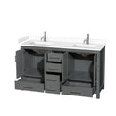 Sheffield 60" Free Standing Double Basin Vanity Set with Cabinet and Cultured Marble Vanity Top - image 11